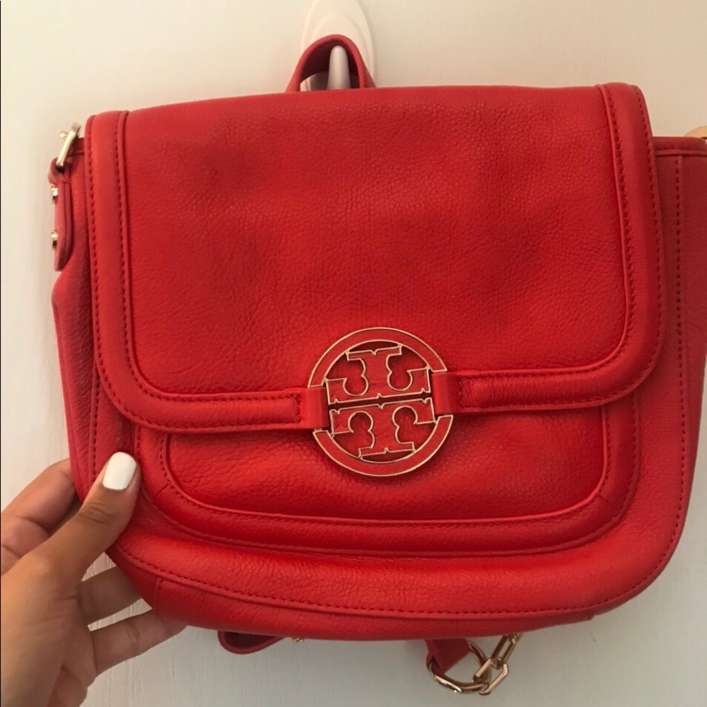 Beautiful Bright Orange tory burch crossbody